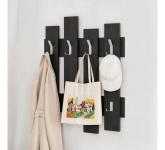 Κρεμάστρα τοίχου Wave Megapap χρώμα black wood 64x4x81εκ. |  Καλόγεροι -Κρεμάστρες στο espiti