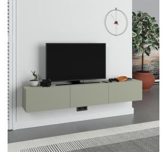 Έπιπλο τηλεόρασης επιτοίχιο Francy Megapap χρώμα ash green 180x30x30εκ. |  Έπιπλα τηλεόρασης στο espiti