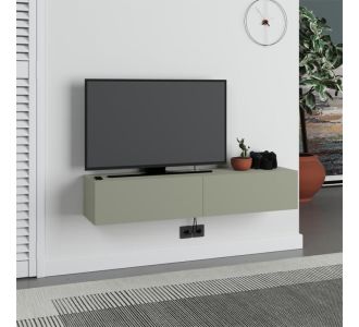Έπιπλο τηλεόρασης επιτοίχιο Francy Megapap χρώμα ash green 135x31,7x25εκ. |  Έπιπλα τηλεόρασης στο espiti