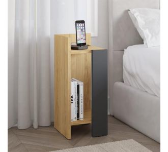 Κομοδίνο Elos Megapap αριστερό χρώμα sapphire oak - ανθρακί 25x27x60εκ. |  Κομοδίνα στο espiti