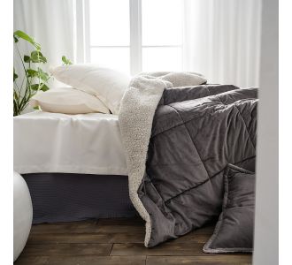 Πάπλωμα-Κουβέρτα 235x245cm GOFIS HOME  Teddy Mystic Grey 407/48 |  Κουβερτοπαπλώματα  στο espiti