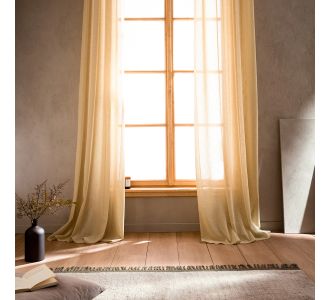 Κουρτίνα με τρουκς 140x280cm GOFIS HOME Combe Gold Beige 502/ 04 |  Ετοιμες μονοχρωμες κουρτίνες στο espiti