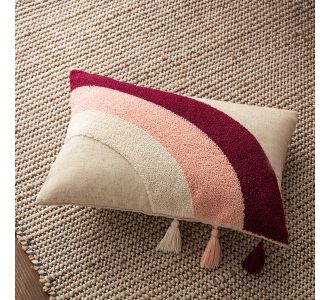 Μαξιλαροθήκη 30x45cm GOFIS HOME Iris Cherry Pink Ecru 242 |  Μαξιλάρια διακοσμητικά στο espiti