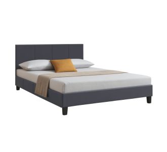 Κρεβάτι Flat Megapap από τεχνόδερμα χρώμα μαύρο ματ 140x190εκ. |  Κρεβάτια στο espiti
