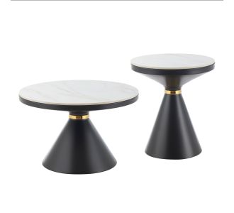 ΤΡΑΠΕΖΙΑ ΣΑΛΟΝΙΟΥ TERRANO HM18268.01 ΚΕΡΑΜΙΚΑ TOP ΟΨΗ ΛΕΥΚΟ ΜΑΡΜΑΡΟ Φ50εκ & Φ70εκ |  Τραπέζια στο espiti