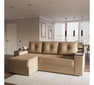 Triumph Γωνιακός Καναπές Κρεβάτι με Αναστρέψιμη Γωνία Μπεζ 241x147x94cm AlphaB2B |  Καναπέδες γωνιακοί στο espiti