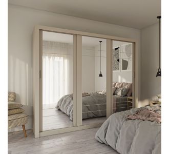 Ντουλάπα Grandio Cashmere με καθρέφτη 250x60x215cm AlphaB2B |  Ντουλάπες ρούχων στο espiti