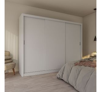 Ντουλάπα Grandio Λευκή 250x60x215cm AlphaB2B |  Ντουλάπες ρούχων στο espiti