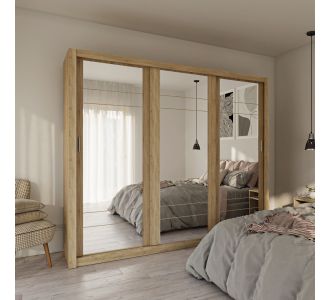 Ντουλάπα Grandio Σονόμα με καθρέφτη 250x60x215cm AlphaB2B |  Ντουλάπες ρούχων στο espiti