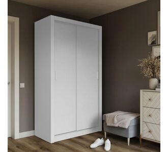 Ντουλάπα Linea Λευκή 120x60x215cm AlphaB2B |  Βιτρίνες - Έπιπλα εισόδου στο espiti
