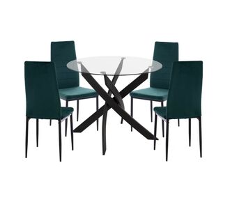 ΣΕΤ ΤΡΑΠΕΖΑΡΙΑΣ 5ΤΜΧ LADY HM21199.03 ΓΥΑΛΙ--ΜΕΤΑΛΛΟ ΣΕ ΜΑΥΡΟ & ΒΕΛΟΥΔΟ ΚΥΠΑΡΙΣΣΙ |  Σετ τραπεζαρίες στο espiti