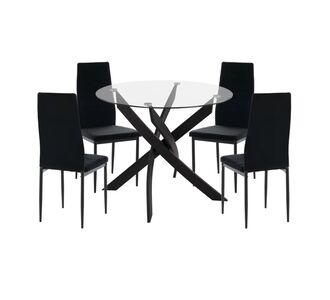 ΣΕΤ ΤΡΑΠΕΖΑΡΙΑΣ 5ΤΜΧ LADY HM21199.04 ΓΥΑΛΙ--ΜΕΤΑΛΛΟ & ΒΕΛΟΥΔΟ ΣΕ ΜΑΥΡΟ |  Σετ τραπεζαρίες στο espiti
