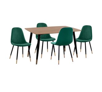 ΣΕΤ ΤΡΑΠΕΖΑΡΙΑΣ 5ΤΜΧ ALIZA HM11196.03 MDF TOP-ΒΕΛΟΥΔΟ ΚΥΠΑΡΙΣΣΙ & ΜΕΤΑΛΛΟ ΜΑΥΡΟ |  Σετ τραπεζαρίες στο espiti