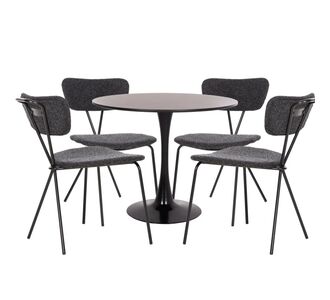 ΣΕΤ ΤΡΑΠΕΖΑΡΙΑΣ 5ΤΜΧ BROLIN HM21200 MDF TOP & ΜΕΤΑΛΛΟ ΜΑΥΡΟ-ΣΚΟΥΡΟ ΓΚΡΙ ΥΦΑΣΜΑ |  Σετ τραπεζαρίες στο espiti