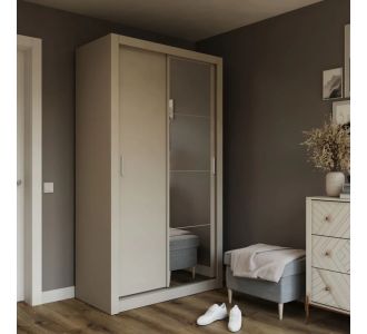 Ντουλάπα Linea Cashmere με καθρέφτη 120x60x215cm AlphaB2B |  Βιτρίνες - Έπιπλα εισόδου στο espiti