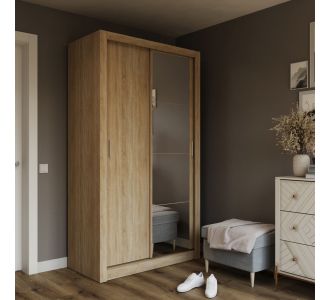 Ντουλάπα Linea Σονόμα με καθρέφτη 120x60x215cm AlphaB2B |  Βιτρίνες - Έπιπλα εισόδου στο espiti