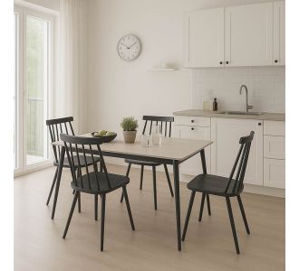Τραπεζαρία Aurora I-Gustas pakoworld σετ 5τεμ sintered stone-μαύρο 120x60x75εκ |  Σετ τραπεζαρίες στο espiti