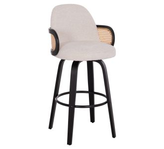 ΣΚΑΜΠΟ ΜΠΑΡ ΠΕΡΙΣΤΡΕΦΟΜΕΝΟ BECKER HM18251.02 PLYWOOD ΜΑΥΡΟ--ΕΚΡΟΥ ΥΦΑΣΜΑ 50x52x100Υ |  Σκαμπώ μπαρ στο espiti