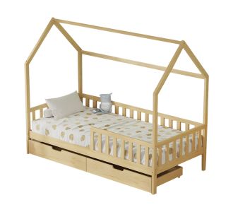ΚΡΕΒΑΤΙ ΠΑΙΔΙΚΟ ΜΕ ΣΥΡΤΑΡΙΑ PHYLLIS HM724.01 τ.MONTESSORI ΦΥΣΙΚΟ 196x97x161Υεκ. |  Παιδικά έπιπλα στο espiti