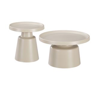 Τραπέζια σαλονιού Ginoze Inart σετ 2τεμ μέταλλο σε απόχρωση cappuccino |  Τραπεζάκια σαλονιού στο espiti