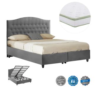 ΚΡΕΒΑΤΙ ΜΕ ΣΤΡΩΜΑ ΔΙΠΛΟ MALENA HM21164 ΓΚΡΙ ΒΕΛΟΥΔΟ & ΑΠΟΘ.ΧΩΡΟΣ-ΓΙΑ 160x200εκ. |  Κρεβάτια στο espiti
