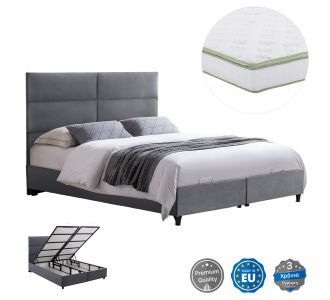 ΚΡΕΒΑΤΙ ΜΕ ΣΤΡΩΜΑ ΔΙΠΛΟ MILO HM21163 ΓΚΡΙ ΒΕΛΟΥΔΟ & ΑΠΟΘ.ΧΩΡΟΣ-ΓΙΑ 160x200εκ. |  Κρεβάτια στο espiti