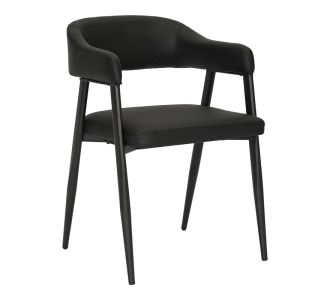 Πολυθρόνα Sezan pakoworld pu σε μαύρη απόχρωση 56x55x78εκ |  Πολυθρόνες τραπεζαρίας στο espiti