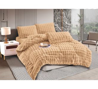 Κουβερτοπάπλωμα burble (240cm x 260cm +2 x50cm x 70cm) ανοιχτό καφέ  5206978075940 SilkFashion |  Κουβερτοπαπλώματα  στο espiti