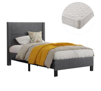 ΚΡΕΒΑΤΙ ΜΟΝΟ & ΣΤΡΩΜΑ TRILLOP HM21203.12 ΓΚΡΙ ΥΦΑΣΜΑ--ΓΙΑ 120x200εκ |  Κρεβάτια στο espiti