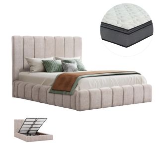 ΚΡΕΒΑΤΙ ΔΙΠΛΟ ΜΕ ΣΤΡΩΜΑ & ΑΠΟΘ.ΧΩΡΟ REMO HM21167 ΜΠΕΖ ΜΠΟΥΚΛΕ--ΓΙΑ 160x200εκ |  Κρεβάτια στο espiti