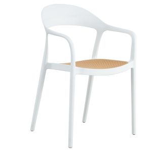 Πολυθρόνα Ember στοιβαζόμενη pakoworld με UV protection PP μπεζ- λευκό 52.5x56.5x81εκ. |  Πολυθρόνες κήπου στο espiti