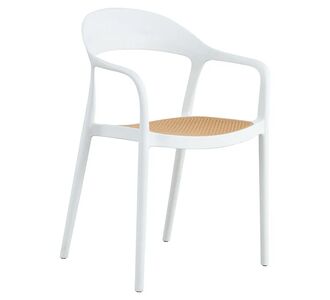 Πολυθρόνα Ember στοιβαζόμενη pakoworld με UV protection PP μπεζ- λευκό 52.5x56.5x81εκ. |  Πολυθρόνες κήπου στο espiti