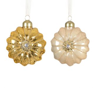 Beauty Home Γυάλινο Στολίδι Λουλούδι 8cm  ΧΡΥΣΟ     |  Χριστουγεννιάτικα Στολίδια στο espiti