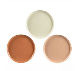 Beauty Home Μεταλλικός Δίσκος με Σμάλτο 30 x 2 cm  Μπεζ     |  Διακοσμητκά στο espiti