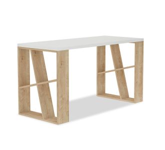 Γραφείο Honey pakoworld χρώμα λευκό - light oak 140x60x75εκ |  Γραφεία στο espiti
