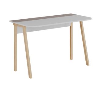 Γραφείο Malia pakoworld λευκό-μόκα και πόδι σε φυσική απόχρωση 120x60.5x75εκ |  Γραφεία στο espiti