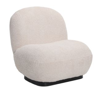 Πολυθρόνα Rosalie pakoworld μπουκλέ ύφασμα σε μπεζ απόχρωση με μαύρη βάση 85x82x77εκ |  Πολυθρόνες σαλονιού στο espiti