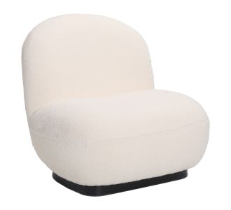 Πολυθρόνα Rosalie pakoworld μπουκλέ ύφασμα σε κρεμ απόχρωση με μαύρη βάση 85x82x77εκ |  Πολυθρόνες σαλονιού στο espiti