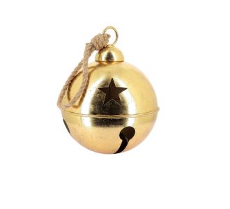 Beauty Home Διακοσμητικό Χρυσό Κουδούνι με Σχοινί για Κρέμασμα Ø30cm       |  Χριστουγεννιάτικα Διακοσμητικά στο espiti