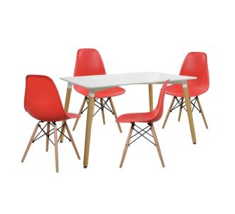 ΣΕΤ ΤΡΑΠΕΖΑΡΙΑ 5Τ ΤΡΑΠΕΖΙ MINIMAL 120x80x73 cm-TWIST ΚΟΚΚΙΝ HM10080.04 |  Σετ τραπεζαρίες στο espiti