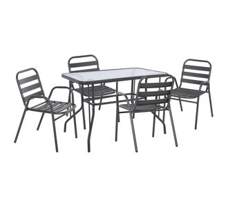 ΣΕΤ ΤΡΑΠΕΖΑΡΙΑΣ 5ΤΜΧ ADAM HM21219 ΚΑΡΕΚΛΕΣ ΜΕΤΑΛΛΙΚΕΣ & ΤΡΑΠΕΖΙ 110x60 ΓΚΡΙ |  Σετ τραπεζαρία κήπου στο espiti