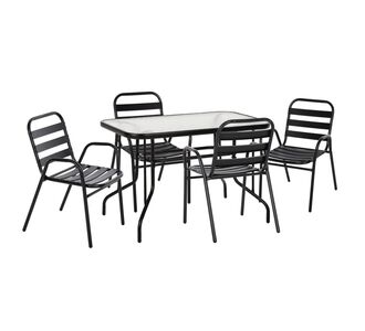 ΣΕΤ ΤΡΑΠΕΖΑΡΙΑΣ 5ΤΜΧ ADAM HM21219.01 ΚΑΡΕΚΛΕΣ ΜΕΤΑΛΛΙΚΕΣ & ΤΡΑΠΕΖΙ 110x60 ΜΑΥΡΟ |  Σετ τραπεζαρία κήπου στο espiti