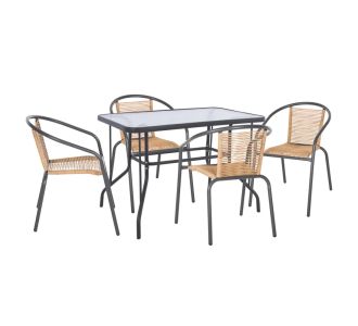 ΣΕΤ ΤΡΑΠΕΖΑΡΙΑΣ 5ΤΜΧ SWIFTER HM21222.01 ΚΑΡΕΚΛΕΣ ΜΕΤΑΛ.& ΤΡΑΠΕΖΙ 110x60 ΓΚΡΙ-ΦΥΣΙΚΟ |  Σετ τραπεζαρία κήπου στο espiti
