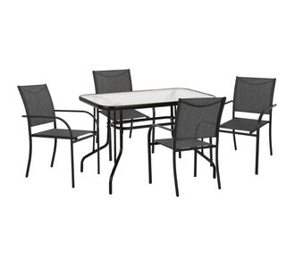 ΣΕΤ ΤΡΑΠΕΖΑΡΙΑΣ 5ΤΜΧ REDAN HM21223.01 ΤΡΑΠΕΖΙ & 4 ΠΟΛΥΘΡΟΝΕΣ ΣΕ ΜΑΥΡΟ |  Σετ τραπεζαρία κήπου στο espiti