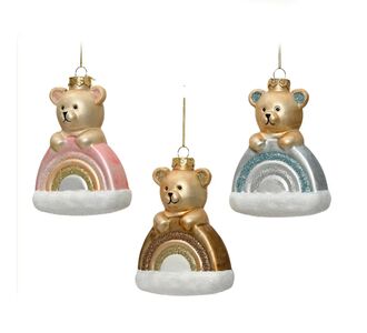 Beauty Home Στολίδι Rainbow Αρκουδάκι 11.3 x 8.3 x 13.5 cm  Γαλάζιο     |  Χριστουγεννιάτικα Στολίδια στο espiti