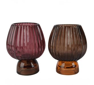 Beauty Home Κηροπήγιο Γυάλινο Ø10 x 13 cm  Μπεζ     |  Διακοσμητκά στο espiti