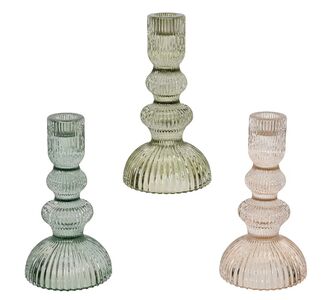 Beauty Home Κηροπήγιο Γυάλινο 9.5cm x 17.5 cm  Πράσινο     |  Διακοσμητκά στο espiti