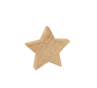 Beauty Home Αστέρι ξύλινο με ασημί γκλίτερ 7.5 x 7.5 x 1.5 cm       |  Χριστουγεννιάτικα Διακοσμητικά στο espiti