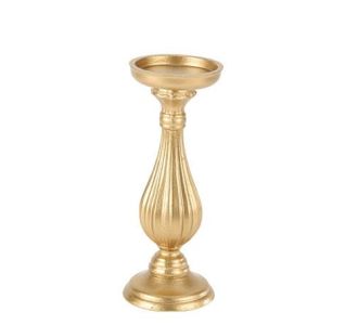 Beauty Home Κηροπήγιο μπαρόκ ματ χρυσό Ø10.5 x 28.5 cm       |  Χριστουγεννιάτικα Διακοσμητικά στο espiti