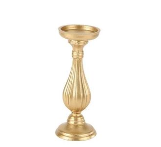 Beauty Home Κηροπήγιο μπαρόκ ματ χρυσό Ø10.5 x 28.5 cm       |  Χριστουγεννιάτικα Διακοσμητικά στο espiti